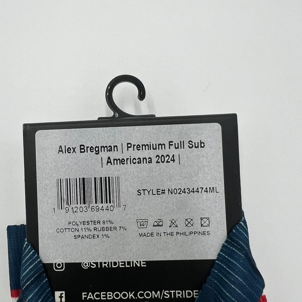 Strideline‎ Alex Bregman Houston Astros Americana 2024 Crew Socks Mens M/L New
